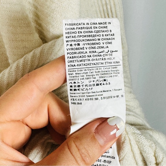 Sisley Fine Cashmere Blend Sweater Scandinavian Knit S - Picture 8 of 11